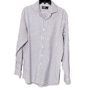 Vintage polo ralph lauren white, pink, & blue men’s button down shirt - sz large